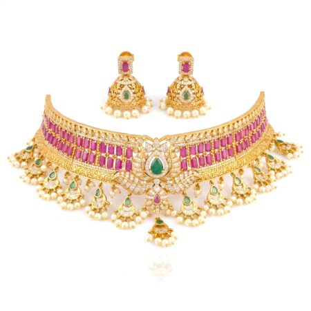 Saaj Manjiri Royal Choker Necklace Set