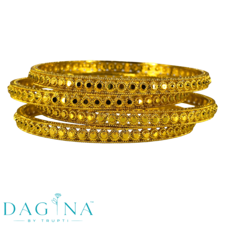 Elegant traditional gold-tone finish Maharashtrian Bangles