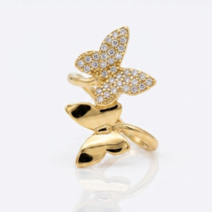 Luxury Butterfly Anti Tarnish AD Stone Adjustable Ring
