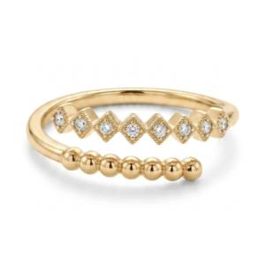 Elegant Dual Layer Anti Tarnish AD Stone Open Ring