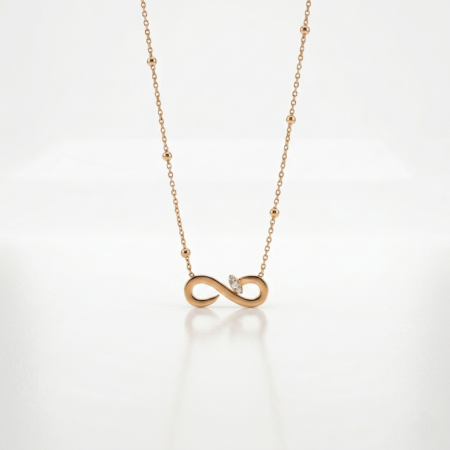 Anti-Tarnish Rose Gold Infinity Chain Pendant Necklace