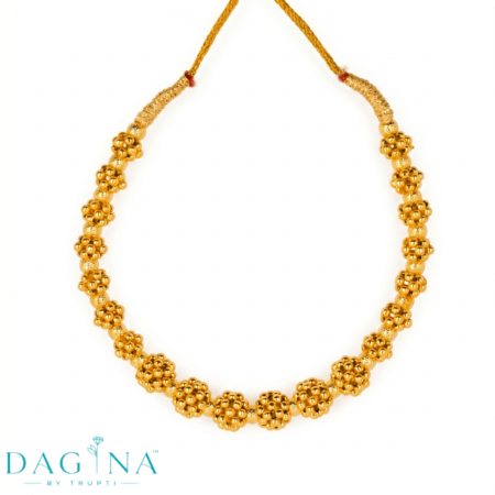 Kolhapuri Thushi Choker Necklace in Gold Finish