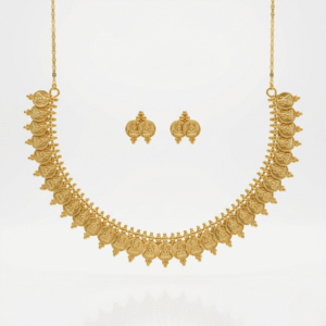 Traditional Gold Plated Maharashtrian Laxmi Coin Necklace Set with Earrings (Putli Haar)