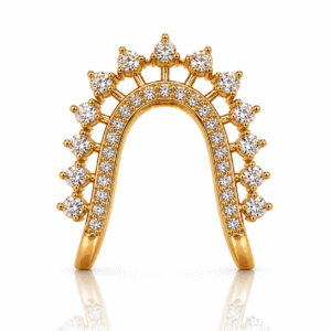 Premium South Indian Gold Plated V-Shaped AD Stone Ring