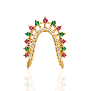 Premium South Indian Gold Plated V-Shaped AD Stone Ring