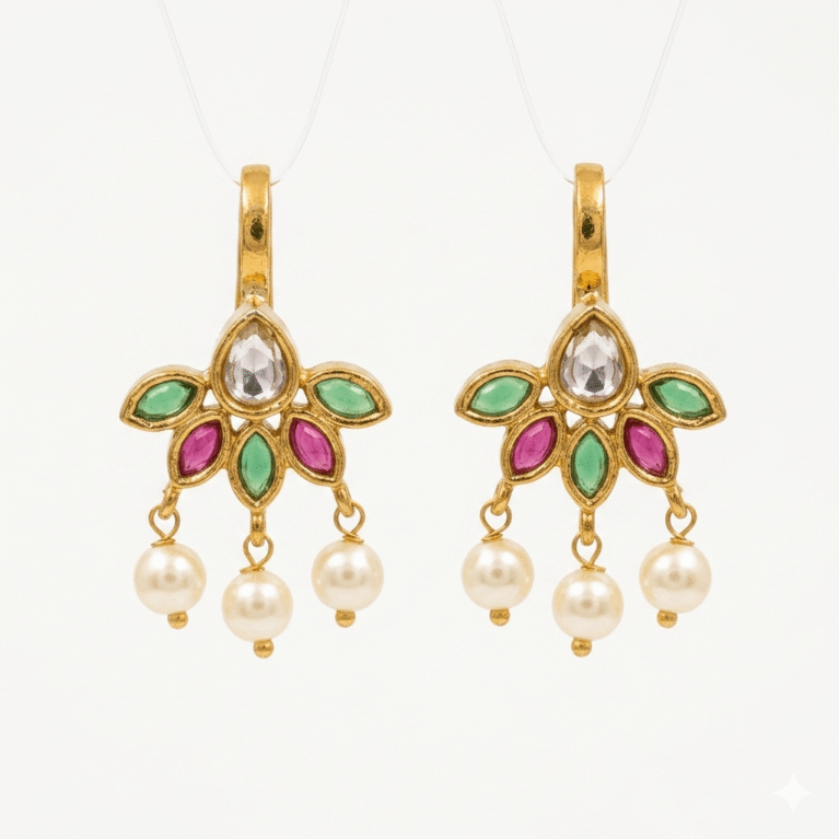 Maharashtrian Floral Bugadi Earrings
