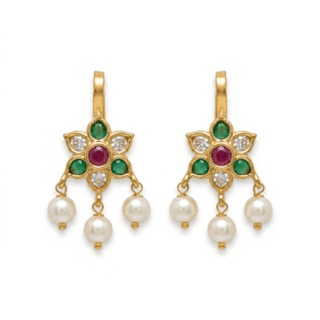 Maharashtrian flower Bugadi Earrings